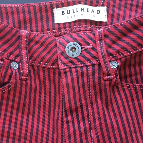PACSUN (bullhead)- red & black striped pants - Picture 4 of 6